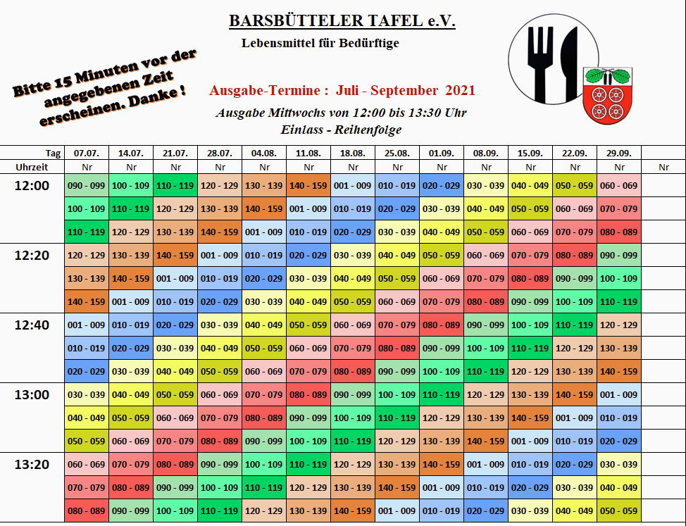 Ausgabe-Reihenfolge 2021 3. Quartal