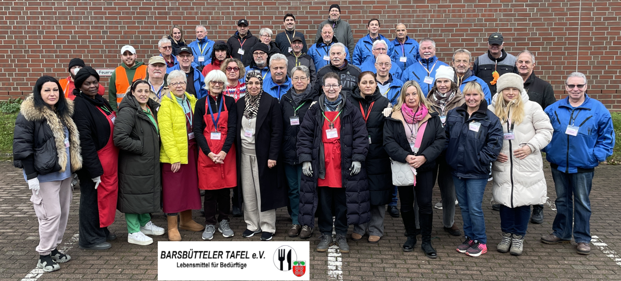 Gruppenfoto der MitarbeiterInnen der Barsbütteler Tafel e.V.